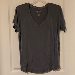 Gray American Eagle Soft and Sexy V-Neck Tee